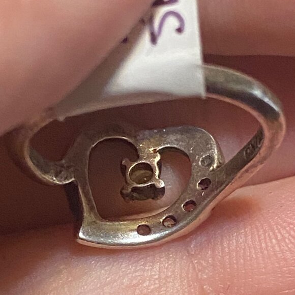 Heart Ring Size 7.5 Garnet Amethyst Spinel Tourmaline Sterling Silver 925 Women - Picture 7 of 10